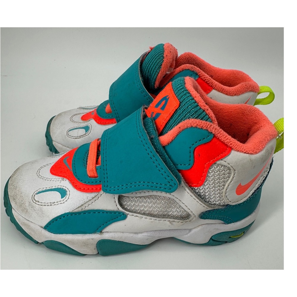 Nike Air Barrage Low White Teal Orange Kids Shoes BV2525-101 Size 10C - Picture 3 of 7